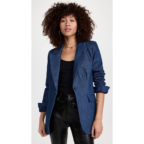 Good American Jackets & Blazers - NWT Good American Denim Blazer True Blue Size Large